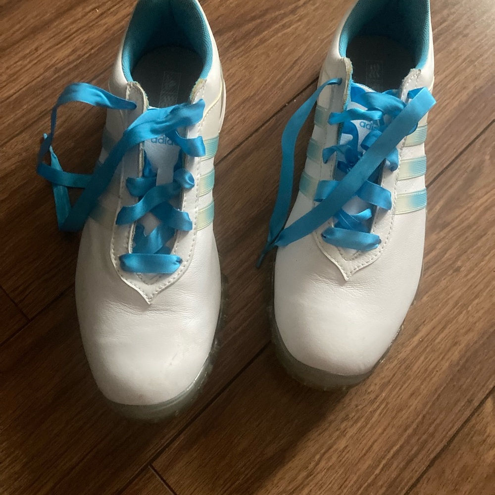 Adidas White and Blue Women’s golf shoes